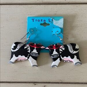 Tigerlily Cow Earrings